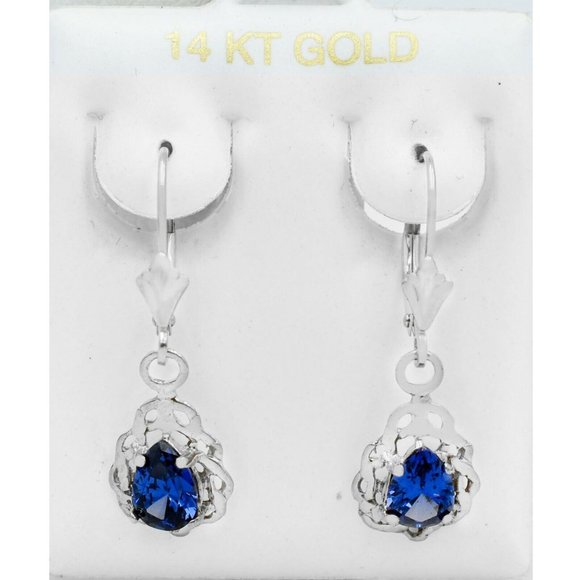 Tanzanite 1.86 Cts Dangling Earring 14k White Gold